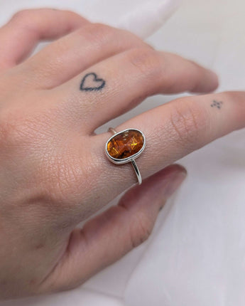 Orange kyanite ring