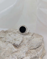 Big flower onyx ring