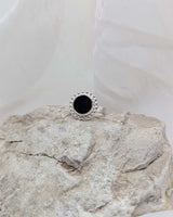 small flower onyx ring