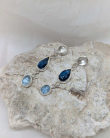 pebble & blue stones earrings