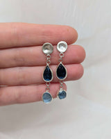 pebble & blue stones earrings