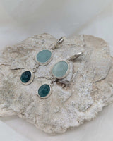 aquamarine & grandidierite huggie earrings