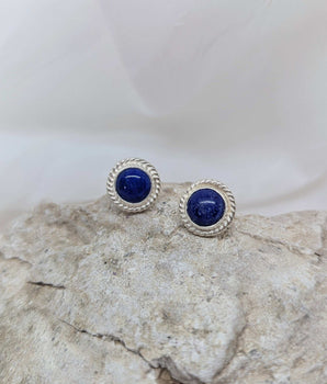 lapis studs earrings