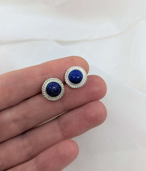 lapis studs earrings