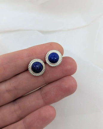 lapis studs earrings