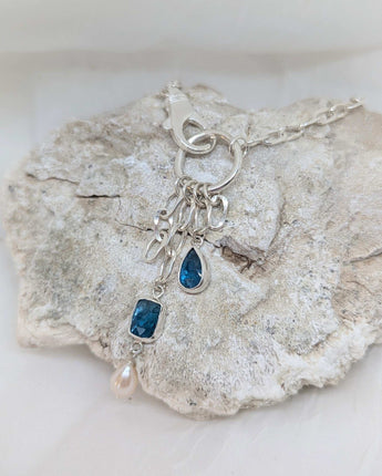 Big chunky blue kyanite necklace with big clasps