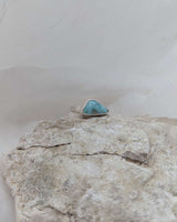 Triangle turquoise & flower band ring