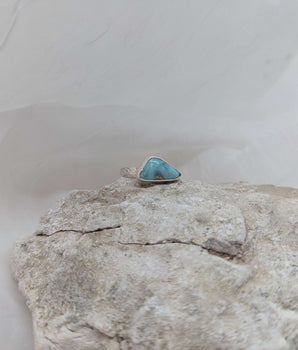 Triangle turquoise & flower band ring