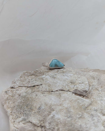 Triangle turquoise & flower band ring