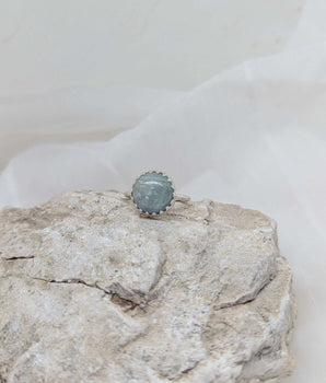 Aquamarine round ring