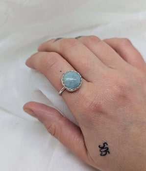 Aquamarine round ring