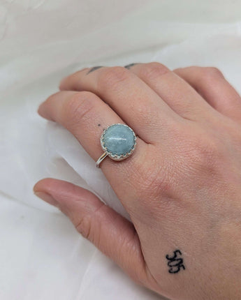 Aquamarine round ring