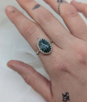 Beautiful moss agate ring