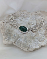Green strawberry quartz & spiral bracelet