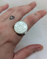 Mother of pearl mandala ring