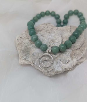 Aventurine & spiral beads necklace