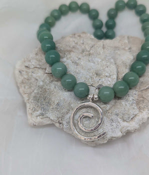 Aventurine & spiral beads necklace