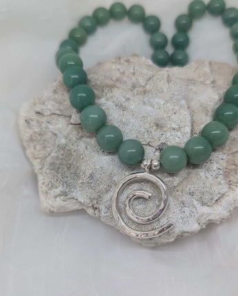 Aventurine & spiral beads necklace