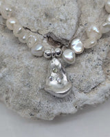 Wild  pearls and silver necklace
