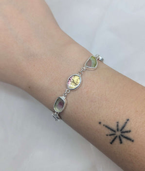 Watermelon slices tourmaline bracelet