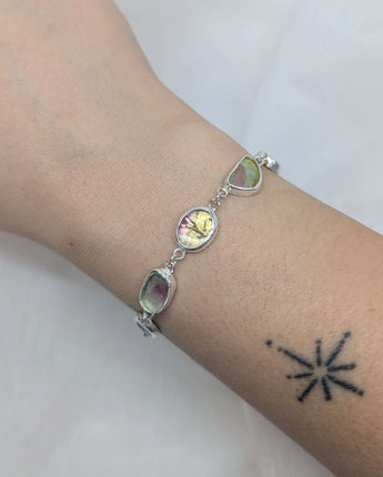 Watermelon slices tourmaline bracelet