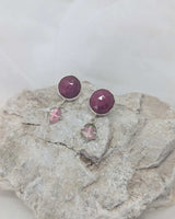 Ruby and watermelon tourmaline earrings