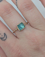 Blue tourmaline 14k gold ring