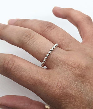 Silver Beaded Rings