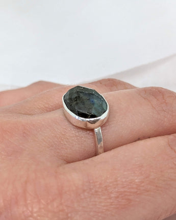 Green Labradorite Ring