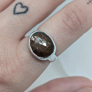 Large Brown Moonstone Ring