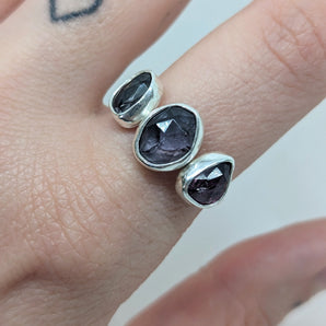 Triple Iolite Ring