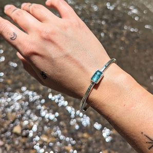 dark green kyanite cuff