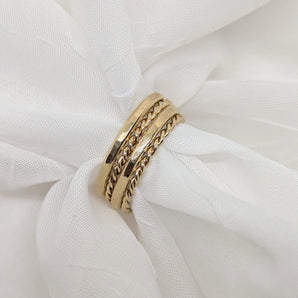 14k solid gold hammered band