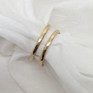 14k solid gold hammered band