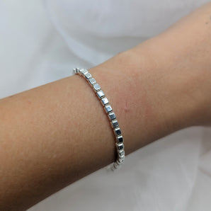 silver square bracelet