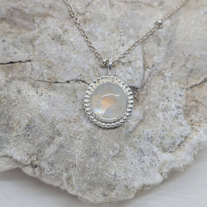 moonstone flower necklace