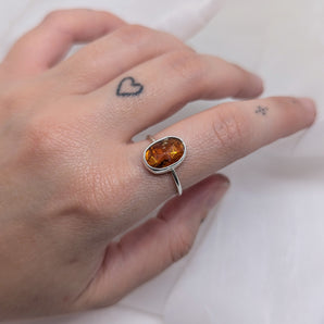 Orange kyanite ring