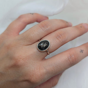 Unique brown moonstone ring