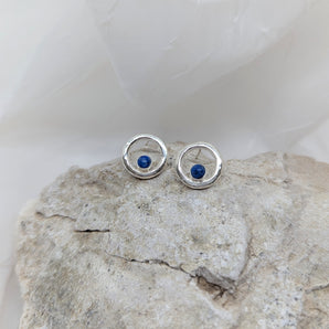 silver studs & lapis earrings