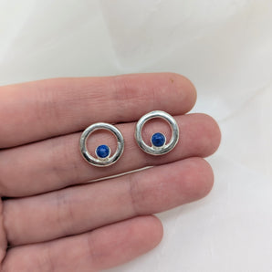 silver studs & lapis earrings