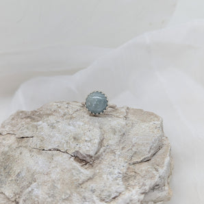 Aquamarine round ring