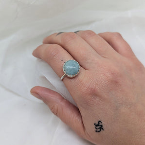 Aquamarine round ring