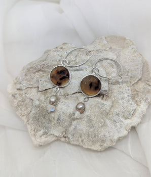 Montana agate hoop earrings