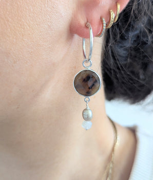 Montana agate hoop earrings