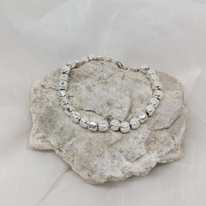 Big square silver bracelet