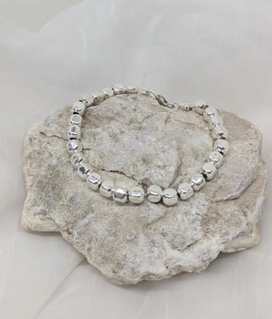 Big square silver bracelet
