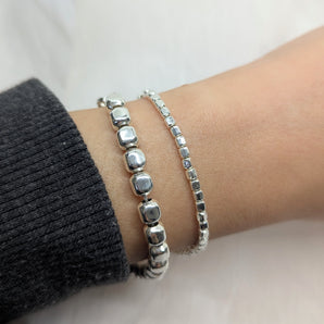 Small silver square bracelet