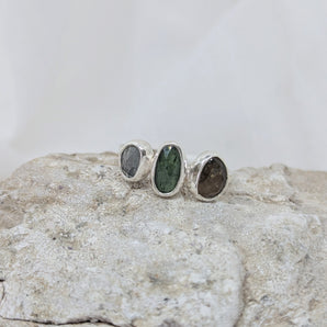 Triple colorful tourmaline ring
