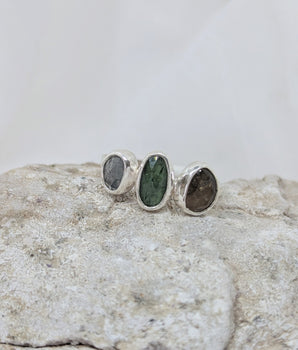 Triple colorful tourmaline ring