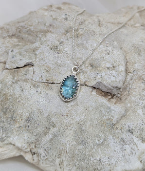 Dreamy green kyanite necklace